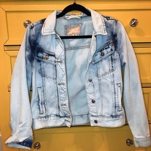 Acid wash denim jacket